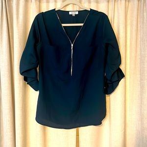 Calvin Klein Navy Zipper Blouse